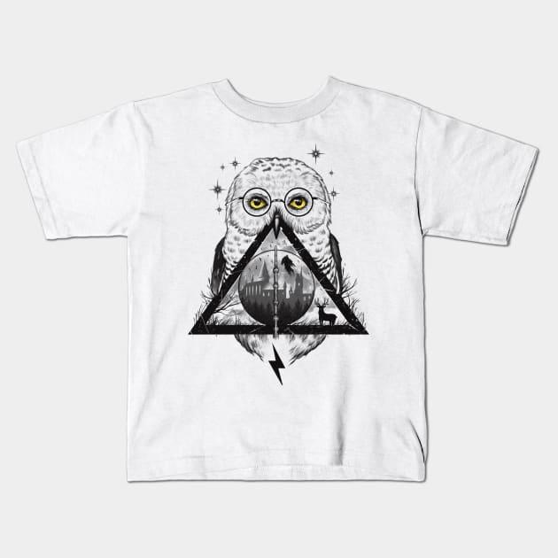 Owls and Wizardry Kids T-Shirt by Vincent Trinidad Art